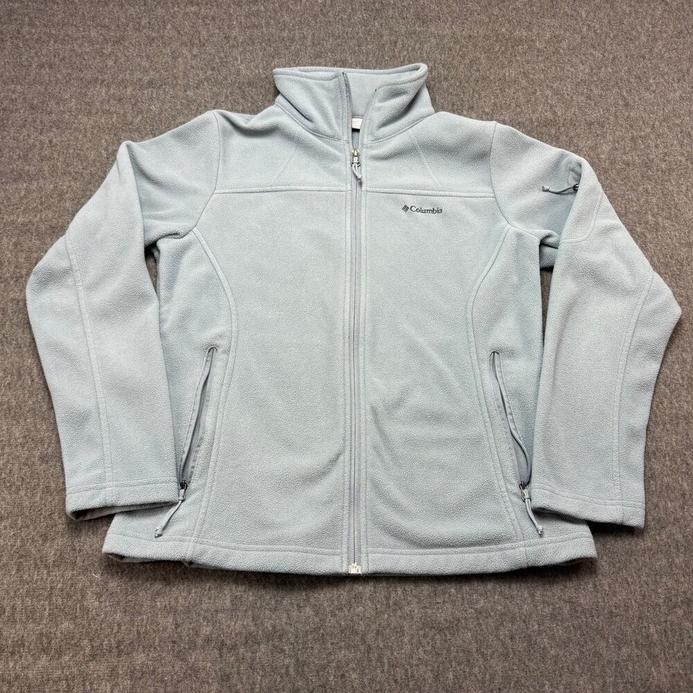 Columbia Jacket Women’s Size M Light Sky‎ Blue Fleece Light Weight Multi Pocket